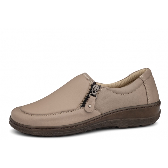 Axel Comfort 1990 beżowe wygodne skórzane damskie półbuty