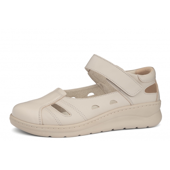 Bailar Pilar Beż wygodne skórzane damskie półbuty